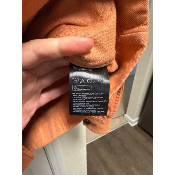 H&M Essentials No1 The Overshirt Chore Jacket Regular Fit Orange Size Medium - Picture 6 of 6